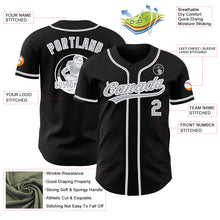 Laden Sie das Bild in den Galerie-Viewer, Uksn Individuelles Schwarz Grau-Weiß Authentisches Baseball-Trikot
