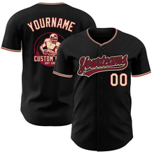Laden Sie das Bild in den Galerie-Viewer, Uksn Individuelles Schwarz City Creme-Karmesinrot Authentisches Baseball-Trikot
