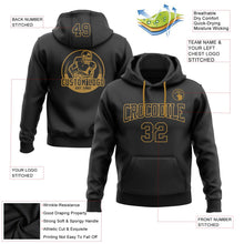 Laden Sie das Bild in den Galerie-Viewer, Uksn Individuelles Bestickt Schwarz Schwarz-Altgold Football Pullover Sweatshirt Hoodie
