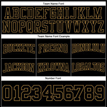 Laden Sie das Bild in den Galerie-Viewer, Uksn Individuelles Bestickt Schwarz Schwarz-Altgold Football Pullover Sweatshirt Hoodie
