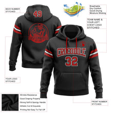 Laden Sie das Bild in den Galerie-Viewer, Uksn Individuelles Bestickt Schwarz Rot-Weiß Football Pullover Sweatshirt Hoodie
