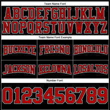 Laden Sie das Bild in den Galerie-Viewer, Uksn Individuelles Bestickt Schwarz Rot-Weiß Football Pullover Sweatshirt Hoodie
