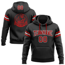 Laden Sie das Bild in den Galerie-Viewer, Uksn Individuelles Bestickt Schwarz Rot-Weiß Football Pullover Sweatshirt Hoodie
