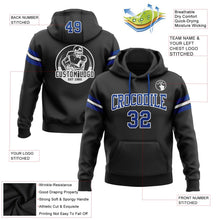Laden Sie das Bild in den Galerie-Viewer, Uksn Individuelles Bestickt Schwarz Royalblau-Weiß Football Pullover Sweatshirt Hoodie
