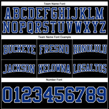 Laden Sie das Bild in den Galerie-Viewer, Uksn Individuelles Bestickt Schwarz Royalblau-Weiß Football Pullover Sweatshirt Hoodie
