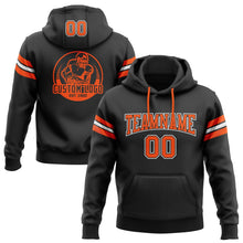 Laden Sie das Bild in den Galerie-Viewer, Uksn Individuelles Bestickt Schwarz Orange-Weiß Football Pullover Sweatshirt Hoodie

