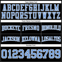 Laden Sie das Bild in den Galerie-Viewer, Uksn Individuelles Bestickt Schwarz Hellblau-Weiß Football Pullover Sweatshirt Hoodie
