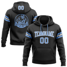 Laden Sie das Bild in den Galerie-Viewer, Uksn Individuelles Bestickt Schwarz Hellblau-Weiß Football Pullover Sweatshirt Hoodie
