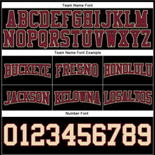 Laden Sie das Bild in den Galerie-Viewer, Uksn Individuelles Bestickt Schwarz Creme-Karmesinrot Football Pullover Sweatshirt Hoodie
