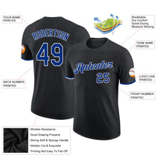 Laden Sie das Bild in den Galerie-Viewer, Uksn Individuelles Schwarz Royalblau-Weiß Funktions-T-Shirt
