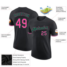Laden Sie das Bild in den Galerie-Viewer, Uksn Individuelles Schwarz Pink-Kelly-Grün Funktions-T-Shirt
