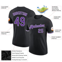 Laden Sie das Bild in den Galerie-Viewer, Uksn Individuelles Schwarz Violett-Weiß Funktions-T-Shirt
