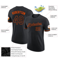 Laden Sie das Bild in den Galerie-Viewer, Uksn Individuelles Schwarz Schwarz-Orange Funktions-T-Shirt

