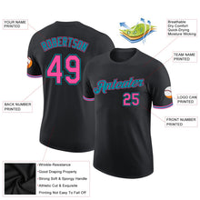 Laden Sie das Bild in den Galerie-Viewer, Uksn Individuelles Schwarz Pink-Petrol Funktions-T-Shirt
