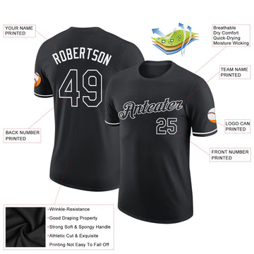 Uksn Individuelles Schwarz Weiß Funktions-T-Shirt