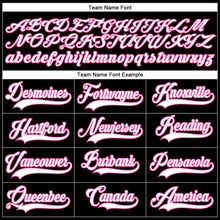 Laden Sie das Bild in den Galerie-Viewer, Uksn Individuelles Schwarz Weiß-Pink Eishockey-Trikot mit Schnürkragen
