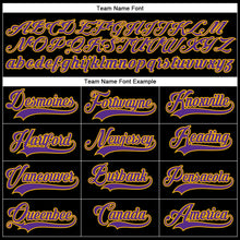 Laden Sie das Bild in den Galerie-Viewer, Uksn Individuelles Schwarz Violett-Gold Eishockey-Trikot mit Schnürkragen
