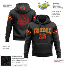 Laden Sie das Bild in den Galerie-Viewer, Uksn Individuelles Bestickt Schwarz Rot-Gold Football Pullover Sweatshirt Hoodie
