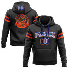 Laden Sie das Bild in den Galerie-Viewer, Uksn Individuelles Bestickt Schwarz Royalblau-Orange Football Pullover Sweatshirt Hoodie
