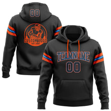 Laden Sie das Bild in den Galerie-Viewer, Uksn Individuelles Bestickt Schwarz Puderblau-Orange Football Pullover Sweatshirt Hoodie
