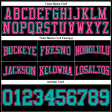 Laden Sie das Bild in den Galerie-Viewer, Uksn Individuelles Bestickt Schwarz Aqua-Pink Football Pullover Sweatshirt Hoodie
