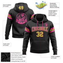 Laden Sie das Bild in den Galerie-Viewer, Uksn Individuelles Bestickt Schwarz Neongelb-Pink Football Pullover Sweatshirt Hoodie
