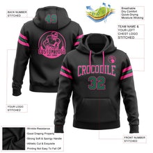 Laden Sie das Bild in den Galerie-Viewer, Uksn Individuelles Bestickt Schwarz Kelly-Grün-Pink Football Pullover Sweatshirt Hoodie

