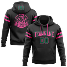 Laden Sie das Bild in den Galerie-Viewer, Uksn Individuelles Bestickt Schwarz Kelly-Grün-Pink Football Pullover Sweatshirt Hoodie
