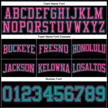 Laden Sie das Bild in den Galerie-Viewer, Uksn Individuelles Bestickt Schwarz Petrol-Pink Football Pullover Sweatshirt Hoodie
