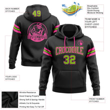 Laden Sie das Bild in den Galerie-Viewer, Uksn Individuelles Bestickt Schwarz Neongrün-Pink Football Pullover Sweatshirt Hoodie

