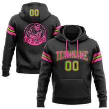 Laden Sie das Bild in den Galerie-Viewer, Uksn Individuelles Bestickt Schwarz Neongrün-Pink Football Pullover Sweatshirt Hoodie
