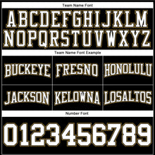 Laden Sie das Bild in den Galerie-Viewer, Uksn Individuelles Bestickt Schwarz Weiß-Altgold Football Pullover Sweatshirt Hoodie
