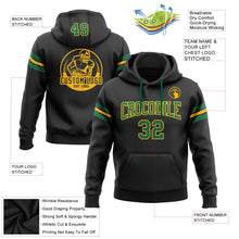 Laden Sie das Bild in den Galerie-Viewer, Uksn Individuelles Bestickt Schwarz Kelly-Grün-Gold Football Pullover Sweatshirt Hoodie
