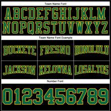 Laden Sie das Bild in den Galerie-Viewer, Uksn Individuelles Bestickt Schwarz Kelly-Grün-Gold Football Pullover Sweatshirt Hoodie

