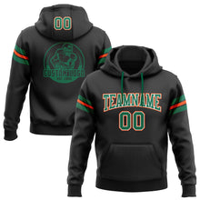 Laden Sie das Bild in den Galerie-Viewer, Uksn Individuelles Bestickt Schwarz Kelly-Grün-Orange Football Pullover Sweatshirt Hoodie
