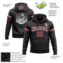 Laden Sie das Bild in den Galerie-Viewer, Uksn Individuelles Bestickt Schwarz Karmesinrot-Weiß Football Pullover Sweatshirt Hoodie
