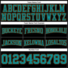 Laden Sie das Bild in den Galerie-Viewer, Uksn Individuelles Bestickt Schwarz Petrol-Altgold Football Pullover Sweatshirt Hoodie
