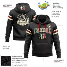 Laden Sie das Bild in den Galerie-Viewer, Uksn Individuelles Bestickt Schwarz Vintage Mexikanische Flagge Creme-Rot Football Pullover Sweatshirt Hoodie
