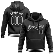 Laden Sie das Bild in den Galerie-Viewer, Uksn Individuelles Bestickt Schwarz Weiß Sport Pullover Sweatshirt Hoodie
