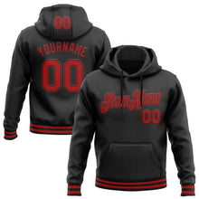 Laden Sie das Bild in den Galerie-Viewer, Uksn Individuelles Bestickt Schwarz Rot Sport Pullover Sweatshirt Hoodie
