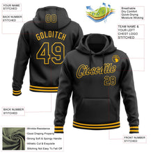 Laden Sie das Bild in den Galerie-Viewer, Uksn Individuelles Bestickt Schwarz Gold Sport Pullover Sweatshirt Hoodie
