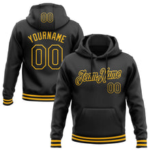 Laden Sie das Bild in den Galerie-Viewer, Uksn Individuelles Bestickt Schwarz Gold Sport Pullover Sweatshirt Hoodie
