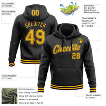 Laden Sie das Bild in den Galerie-Viewer, Uksn Individuelles Bestickt Schwarz Gold Sport Pullover Sweatshirt Hoodie
