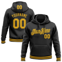 Laden Sie das Bild in den Galerie-Viewer, Uksn Individuelles Bestickt Schwarz Gold Sport Pullover Sweatshirt Hoodie
