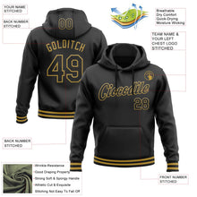 Laden Sie das Bild in den Galerie-Viewer, Uksn Individuelles Bestickt Schwarz Altgold Sport Pullover Sweatshirt Hoodie
