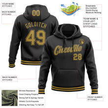 Laden Sie das Bild in den Galerie-Viewer, Uksn Individuelles Bestickt Schwarz Altgold Sport Pullover Sweatshirt Hoodie
