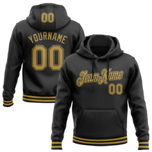 Laden Sie das Bild in den Galerie-Viewer, Uksn Individuelles Bestickt Schwarz Altgold Sport Pullover Sweatshirt Hoodie
