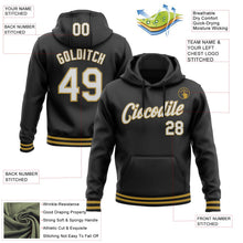 Laden Sie das Bild in den Galerie-Viewer, Uksn Individuelles Bestickt Schwarz Weiß-Altgold Sport Pullover Sweatshirt Hoodie

