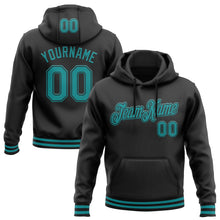 Laden Sie das Bild in den Galerie-Viewer, Uksn Individuelles Bestickt Schwarz Petrol Sport Pullover Sweatshirt Hoodie
