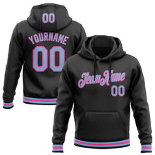Laden Sie das Bild in den Galerie-Viewer, Uksn Individuelles Bestickt Schwarz Hellblau-Pink Sport Pullover Sweatshirt Hoodie
